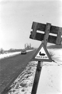 Nieuw verkeersbord op de weg langs de ringvaart van de Haarlemmermeer, Bestanddeelnr 914-8554