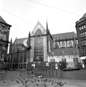 Nieuwe Kerk op de Dam gerestaureerd exterieur, gezien vanaf de Dam, Bestanddeelnr 930-6487