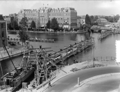 Nieuwe zinker over de Amstel te Amsterdam. Overzichten firma de Ruiter Halfweg, Bestanddeelnr 905-8121