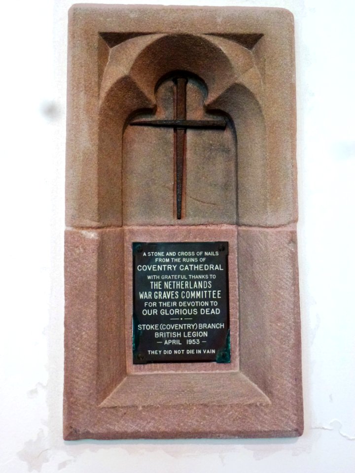 Nijmegen St Stevenskerk, oorlogsmonumentje Stoke (Coventry) Branch British Legion