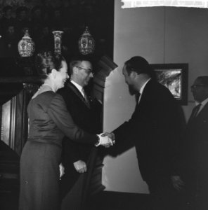 Nieuwjaarsreceptie, Burgemeester Van Hall in het Stedelijk Museum, Bestanddeelnr 914-6763