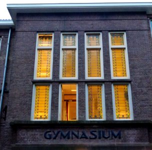 Nijmegen van Schevichavenstraat 12 Gymnasium detail gevel