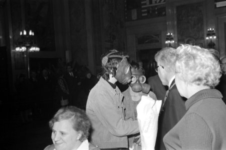 Nieuwjaarsreceptie van burgemeester en mevrouw Thomassen van Rotterdam mensen m, Bestanddeelnr 924-1385