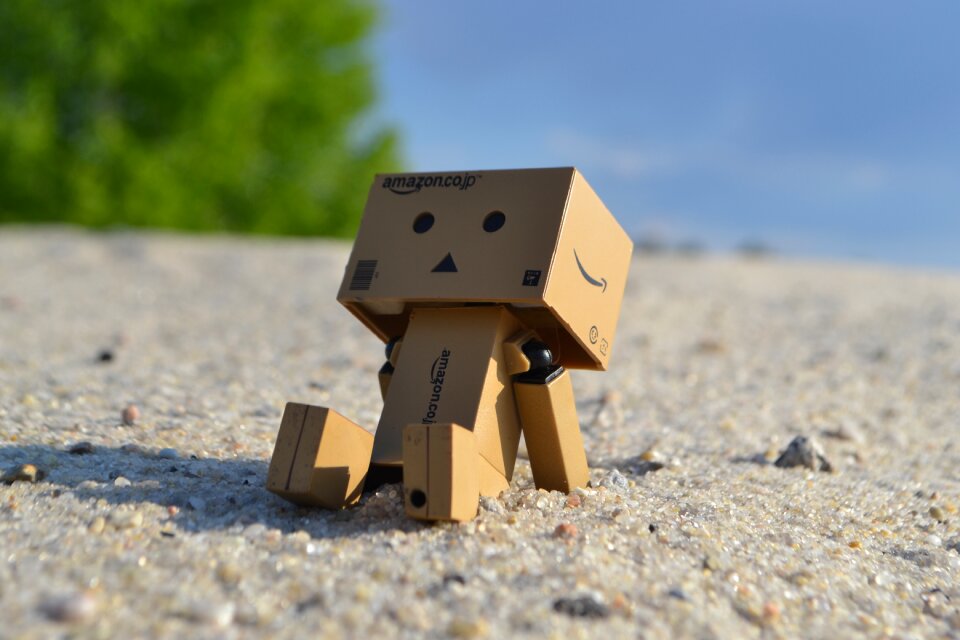 Toy statuette cardboard man