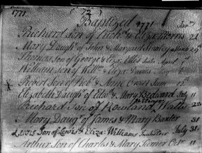 Newtown Parish Register for births with an entry for Robert Owen, born June 12th 1771 (1294584)