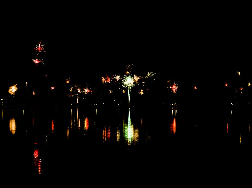 New Year celebration in Berlin-Spandau around Havel 22
