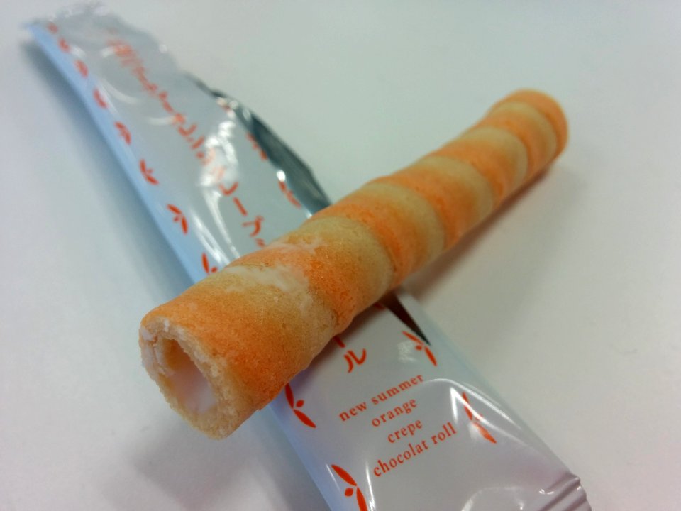 New summer orange crepe chocolat roll