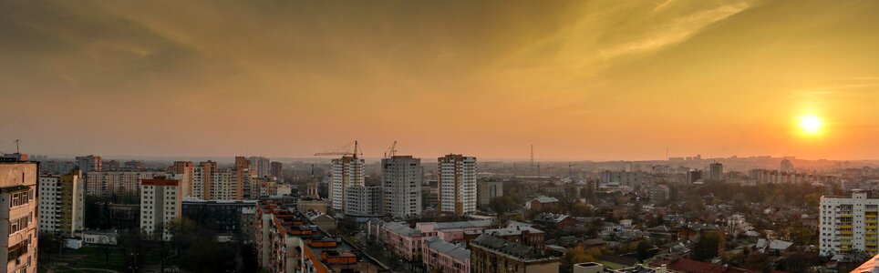 At home skyscrapers sunset