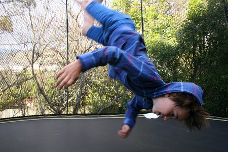 Crazy hair flip trampoline photo