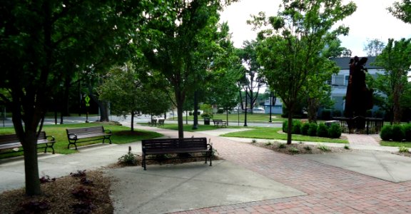 New Providence NJ public park with art and walkways