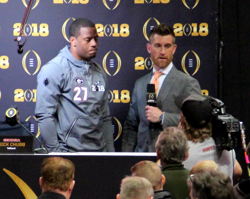 Nick Chubb and Marty Smith, Jan 2018