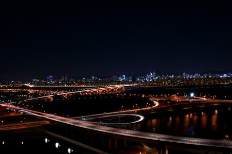 Driveway night landscape night of korea photo