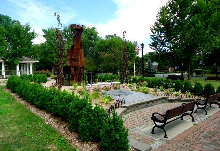 New Providence NJ public park with pergola and benches photo