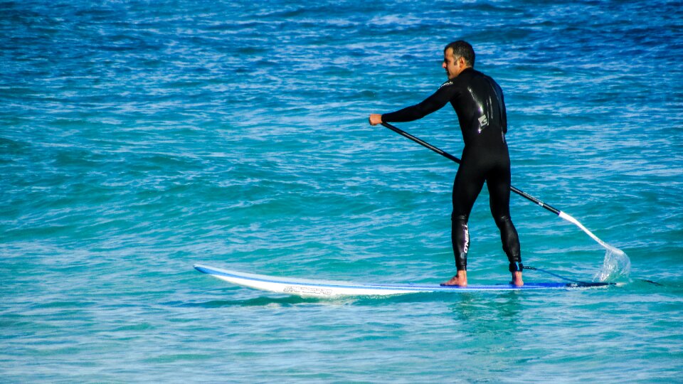 Board stand sea photo