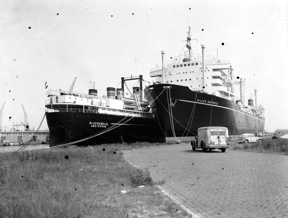 Nieuwe (Bloemendael) en oude (Willem Barendz) walsvisvaarder in Coenhaven t…, Bestanddeelnr 907-2313