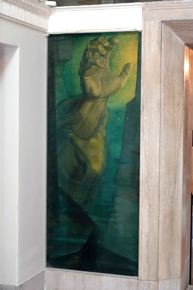 Nibelung by Lewis W. Rubenstein, painted 1930, unveiled 1937, fresco left section - Adolphus Busch Hall - Harvard University - DSC05662