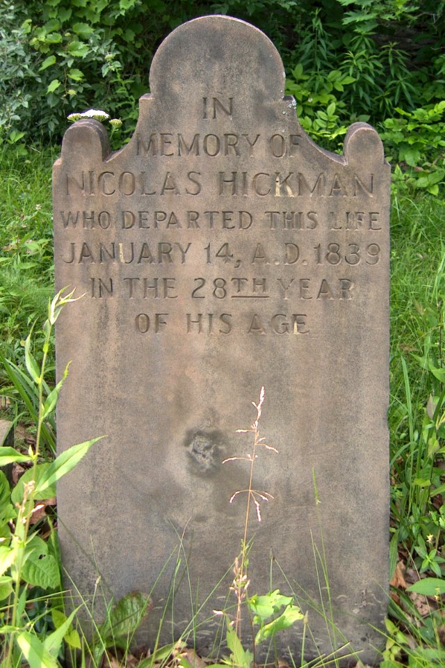 Nicholas Hickman Tombstone, Bethany Cemetery, 2015-06-11, 01
