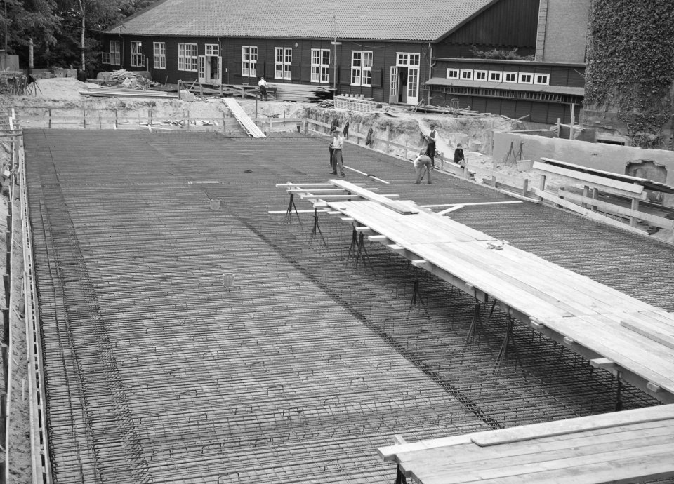 Nieuwbouw vleugel hoofdkantoor Arnhem Betonvlechtwerk, Bestanddeelnr 192-0921
