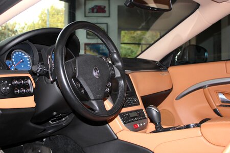 Cars steering wheel interior