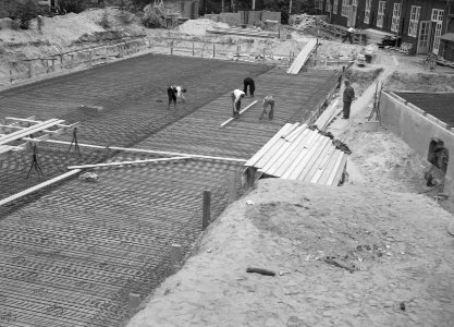 Nieuwbouw vleugel hoofdkantoor Arnhem Betonvlechtwerk, Bestanddeelnr 192-0920