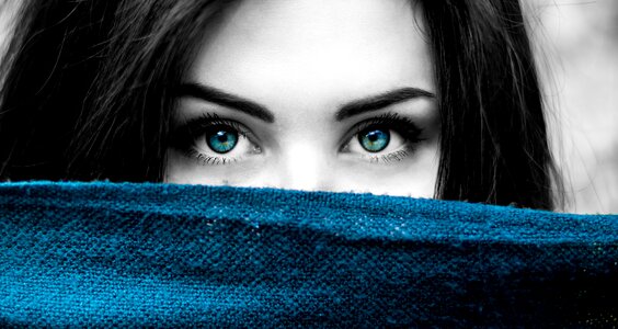 Girl black and white splash of color