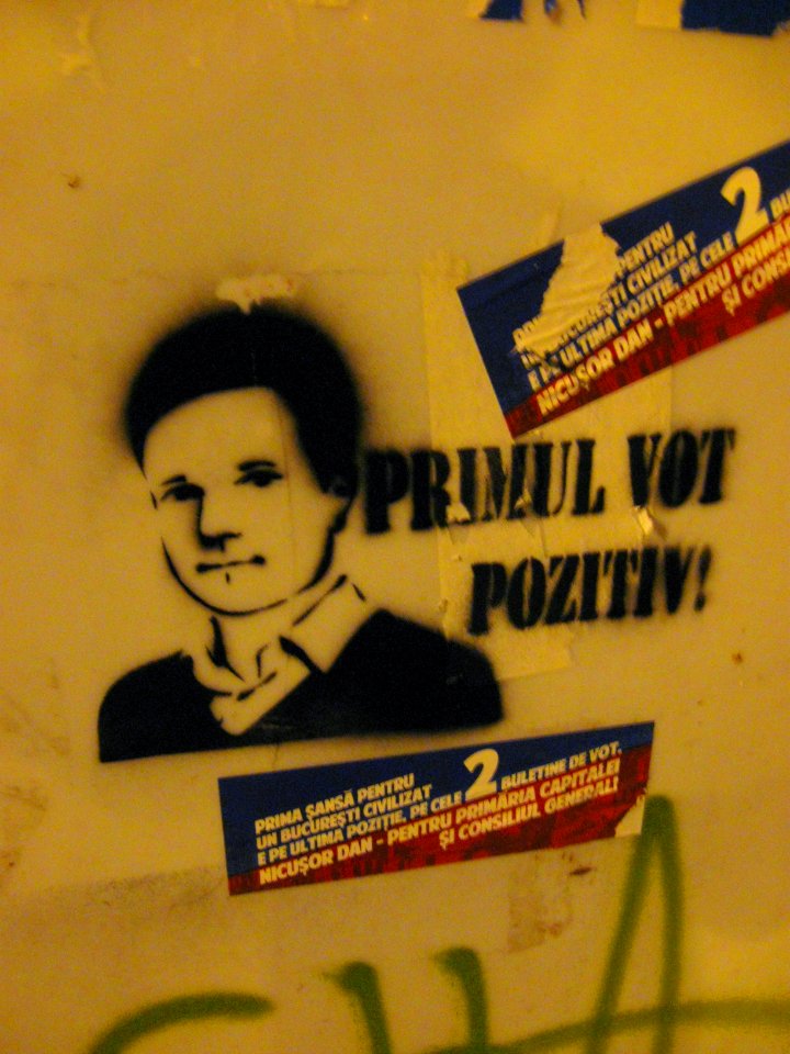 Nicuşor Dan grafitto, Primul Vot Pozitiv