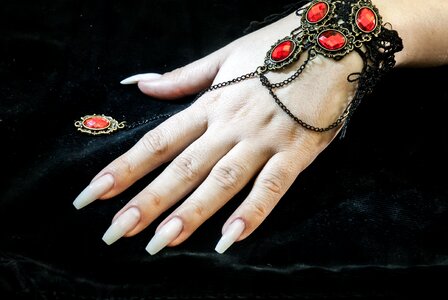Hands nail art gel uv