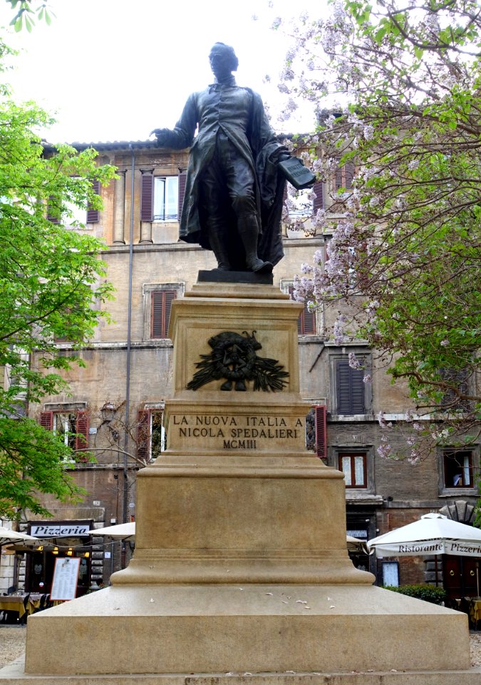 Nicola Spedalieri by Mario Rutelli, Piazza Sforza Cesarini, Rome, Italy, 1903, bronze - DSC01279