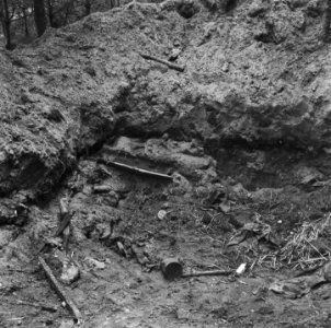 Ondergronds hol voor onderduikers, waar de lijken op 11 april 1945 werden aanget, Bestanddeelnr 900-3005