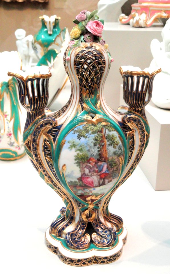 One of a Pair of Vases, c. 1759, Sèvres Porcelain Manufactory, probably designed by Jean-Claude Duplessis, probably painted by Andre-Vincent Veilliard - Art Institute of Chicago - DSC09449