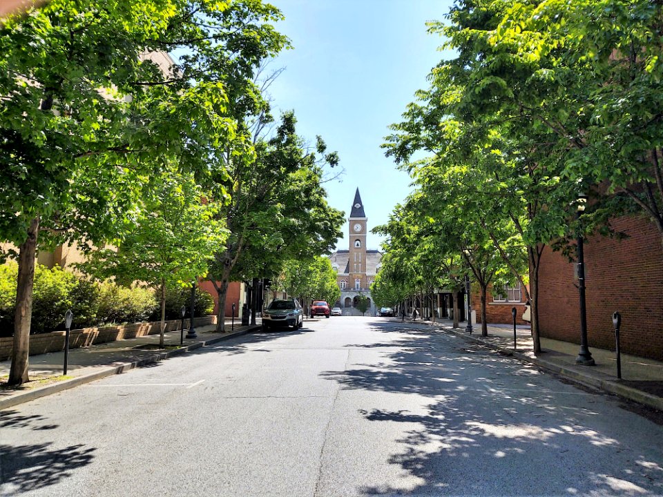 Old Washington County Courthouse as seen from Center Street in Fayetteville, AR