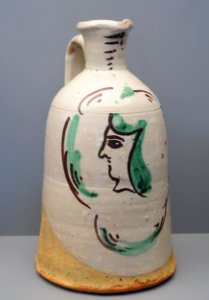 Olive oil bottle with woman's face in profile, Teruel, Spain, 18th century AD, ceramic - Museo Nacional de Artes Decorativas - Madrid, Spain - DSC08208