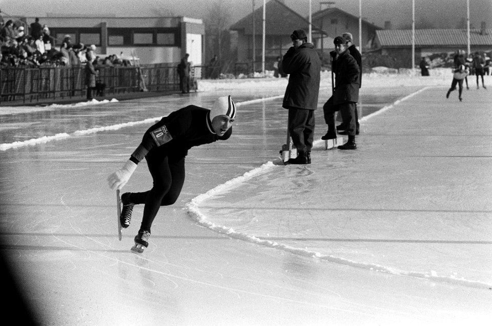 Olympische Winterspelen 1964 Kees Verkerk die het zilver zal winnnen in actie, Bestanddeelnr 916-0100