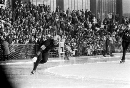 Olympische Winterspelen 1964 Rudi Liebrechts in actie op de 1500 meter, Bestanddeelnr 916-0096