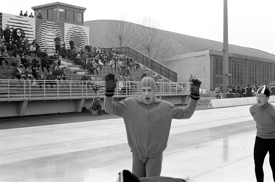 Olympische Winterspelen te Grenoble. Kees Verkerk, zilveren medaillewinnaar op d, Bestanddeelnr 921-0858