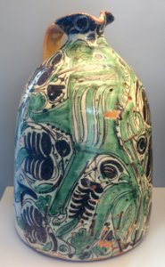 Olive oil bottle with stylized lion, Teruel, Spain, 15th century AD, ceramic - Museo Nacional de Artes Decorativas - Madrid, Spain - DSC08215