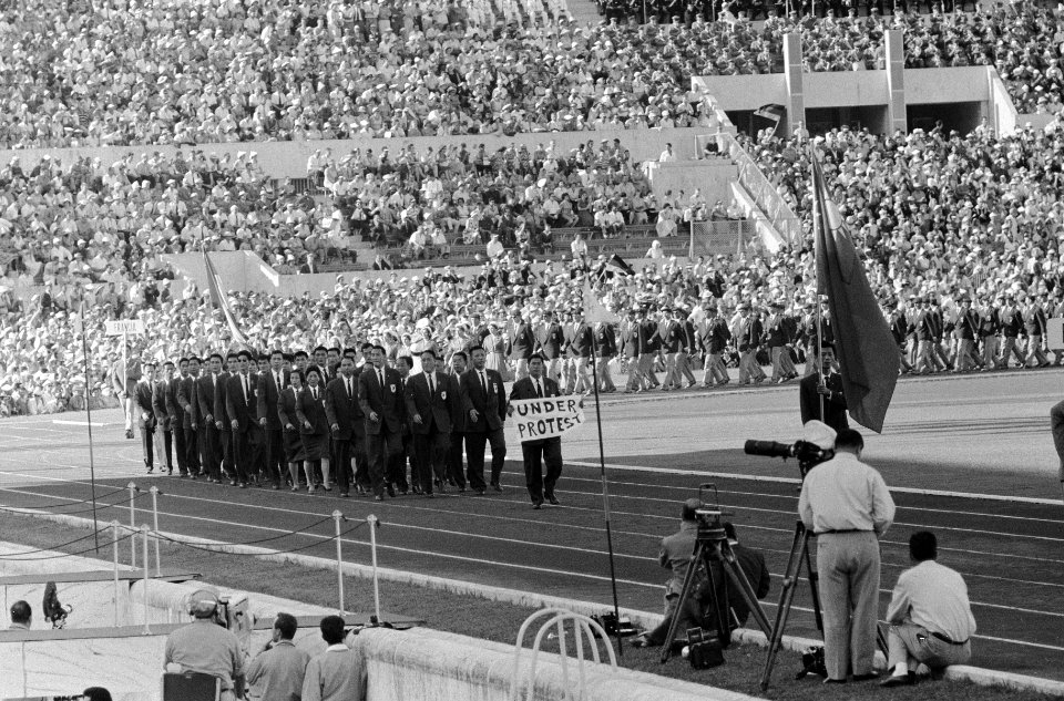 Olympische Spelen te Rome Opening Formosa liep onder protest, Bestanddeelnr 911-5406