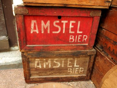 Old wooden Amstel beer krates, photo 2