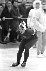 Olympische Winterspelen te Grenoble. Lasma Kauniste (Sovjet-Unie) in actie op de, Bestanddeelnr 921-0824