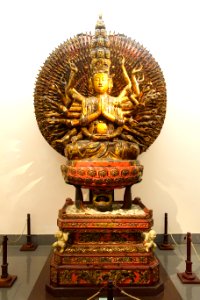 One thousand eye and one thousand arm Guan Yin, view 1, But Thap pagoda, Bac Ninh province, 1657 AD, lacquered wood - Vietnam National Museum of Fine Arts - Hanoi, Vietnam - DSC04956
