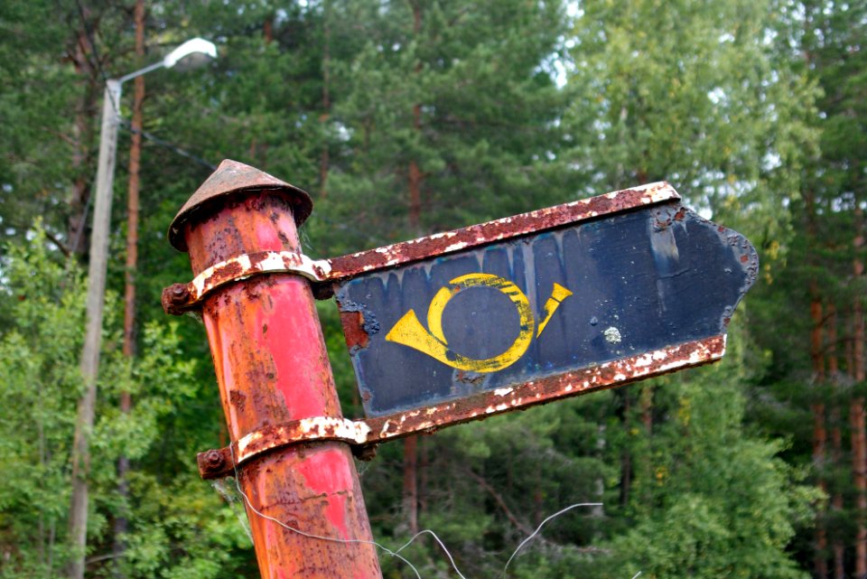 Old post office sign, Vehkajärvi, Finland
