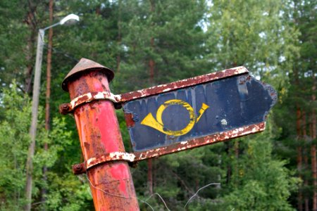 Old post office sign, Vehkajärvi, Finland