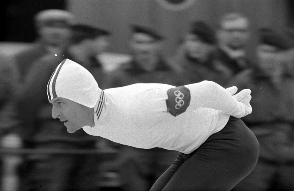Olympische Winterspelen te Grenoble. Fred Anton Maier (Noorwegen) in actie op de, Bestanddeelnr 921-0870