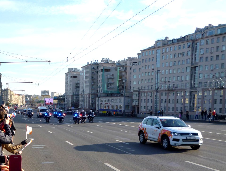 Olimpic fire on the Bolshoy Kamenny Bridge 1