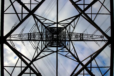 Electricity power poles high voltage photo