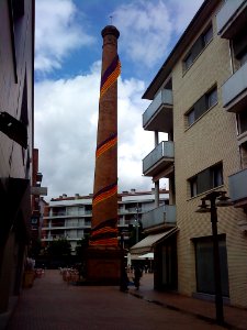 Olot Chimney of old clothing factory Olot photo