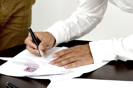 Signature contract person signing a document
