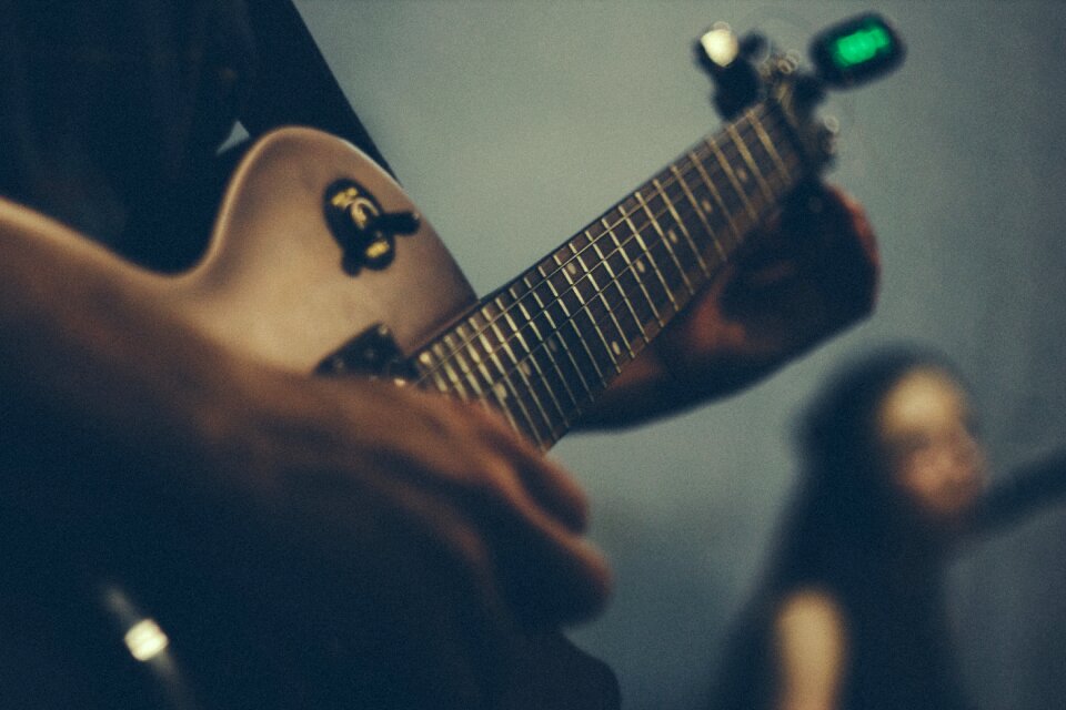 Strings tuners blue guitar