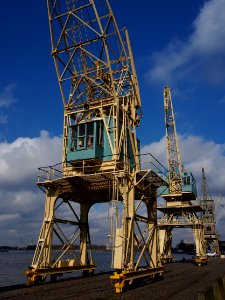 Old port cranes at Port of Antwerp, pic-044