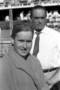 Olympische Spelen te Rome, Marianne Heemskerk na het behalen van de overwinning , Bestanddeelnr 911-5844